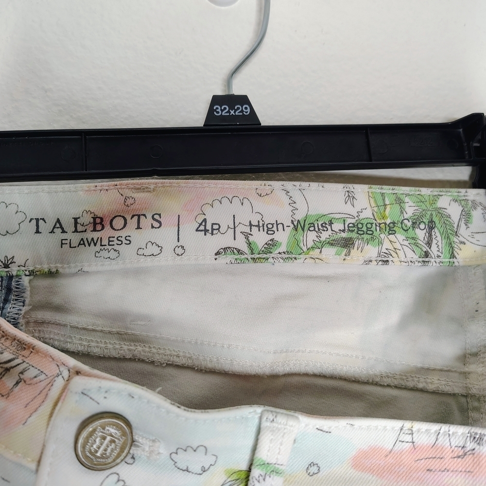 Talbots Flawless Jegging Crop - Coastal Beaches Tropical Print Women Jeans Sz 4P - Picture 12 of 13